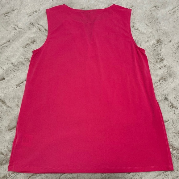 Ellen Tracy Hot Pink Lace-Up Tank Top Sleeveless Blouse - Picture 10 of 10